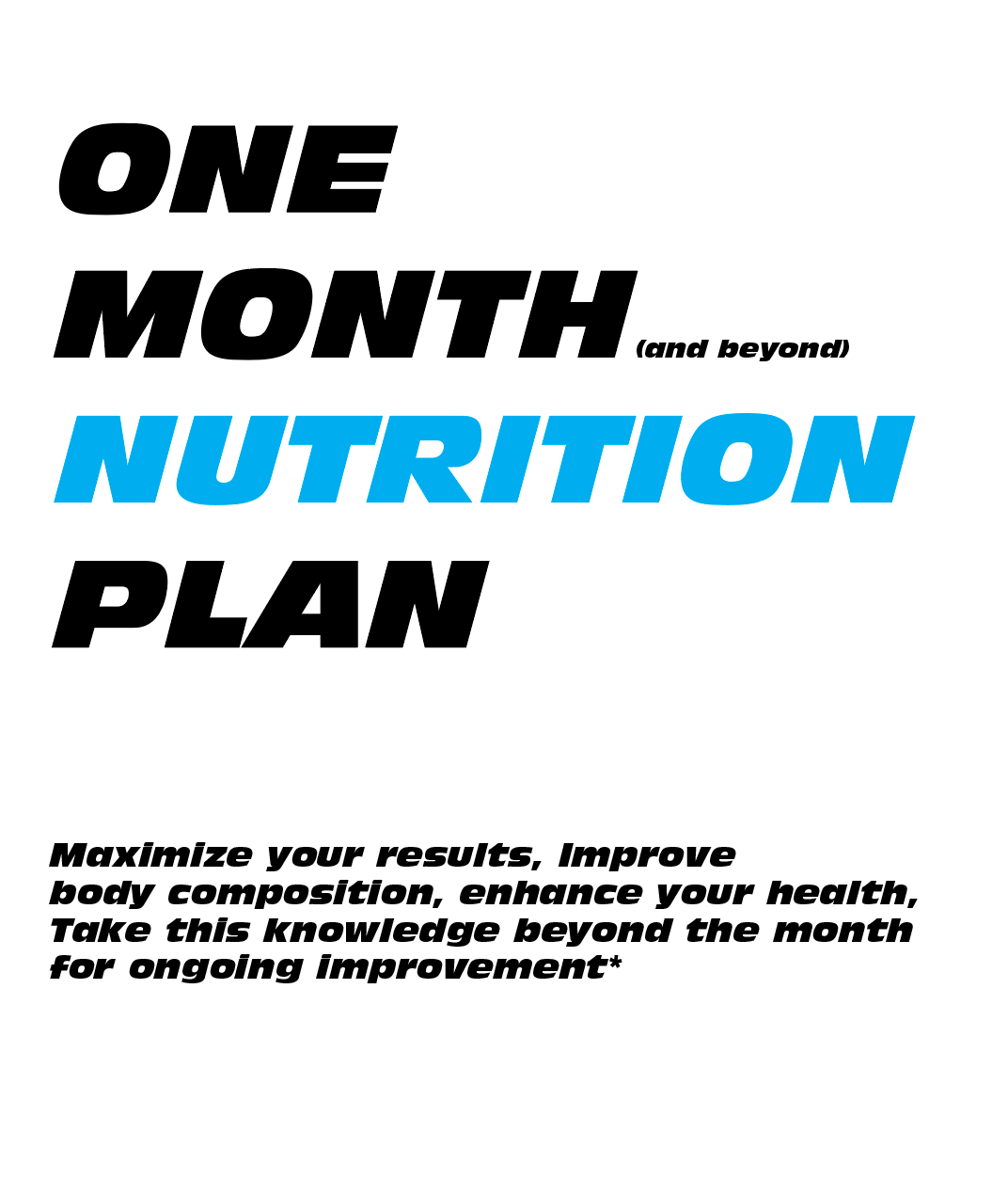 One Month Nutrition Plan